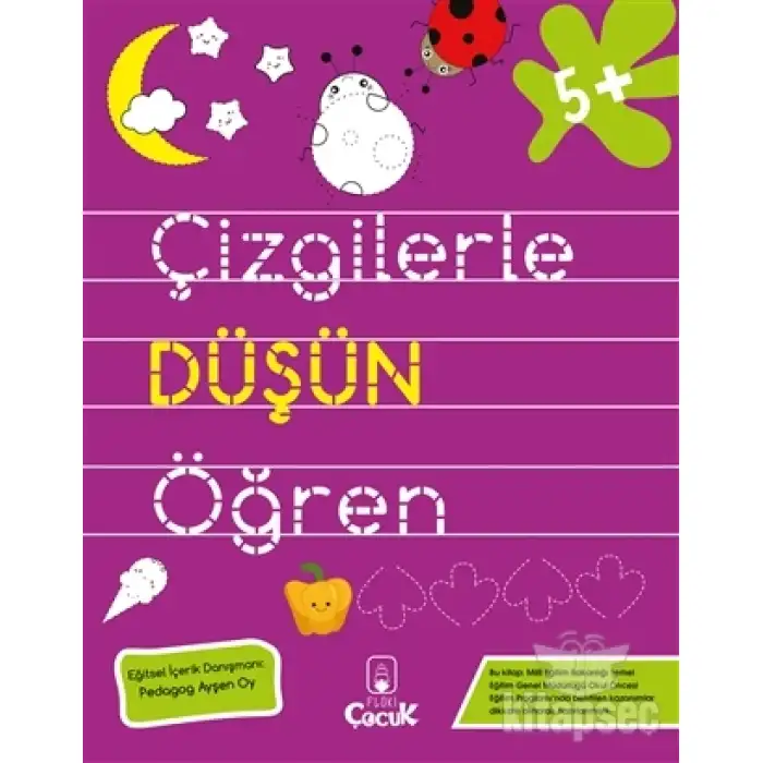 Çizgilerle Düşün Öğren - 5+ Yaş - Pembe Kitap