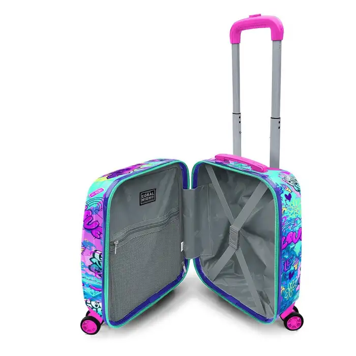 Coral High Grafiti Desenli Çekçekli Valiz