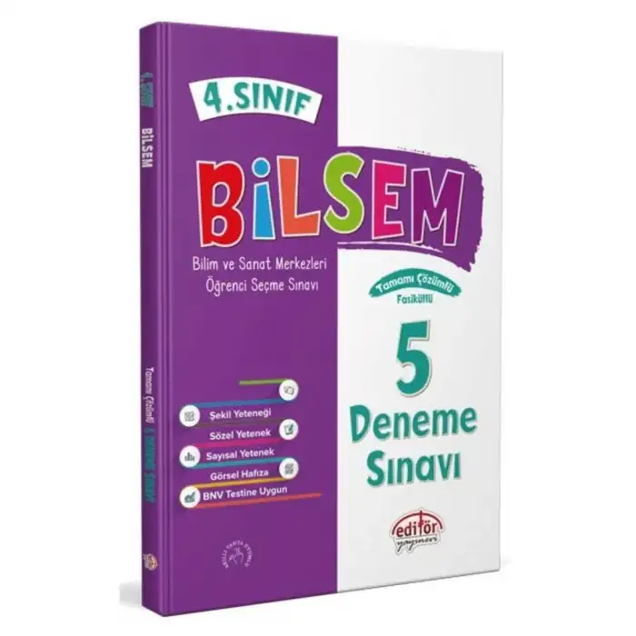 Editör 4. Sınıf Bilsem Çözümlü 5 Deneme Sınavı