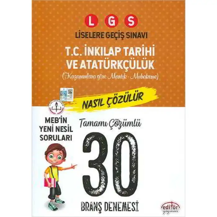EDİTÖR 8. SINIF LGS T.C. İNKILAP TARİHİ VE ATATÜRKÇÜLÜK TAMAMI ÇÖZÜMLÜ 30LU DENEME