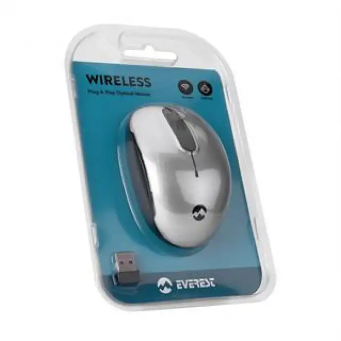 EVEREST SMW-666 USB GÜMÜŞ 2.4GHZ OPTİK WİRELESS MOUSE