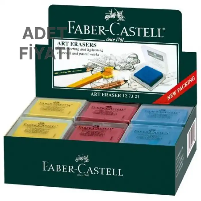 FABER CASTELL PLASTİK KUTULU HAMUR SİLGİ RENKLİ