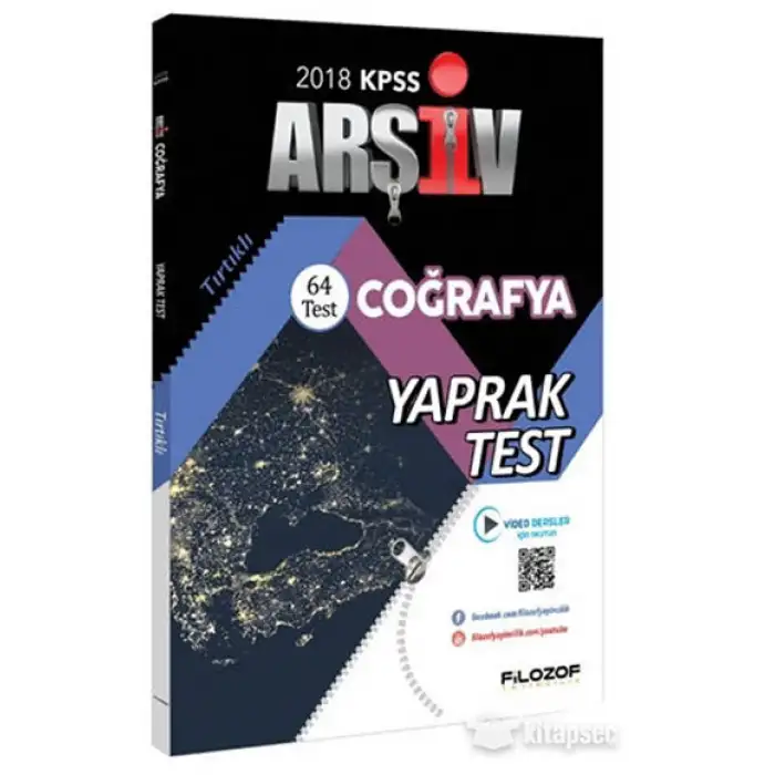 FİLOZOF 2018 KPSS ARŞİV COĞRAFYA ÇEK KOPAR 64 YAPRAK TEST VİDEO DESTEKLİ