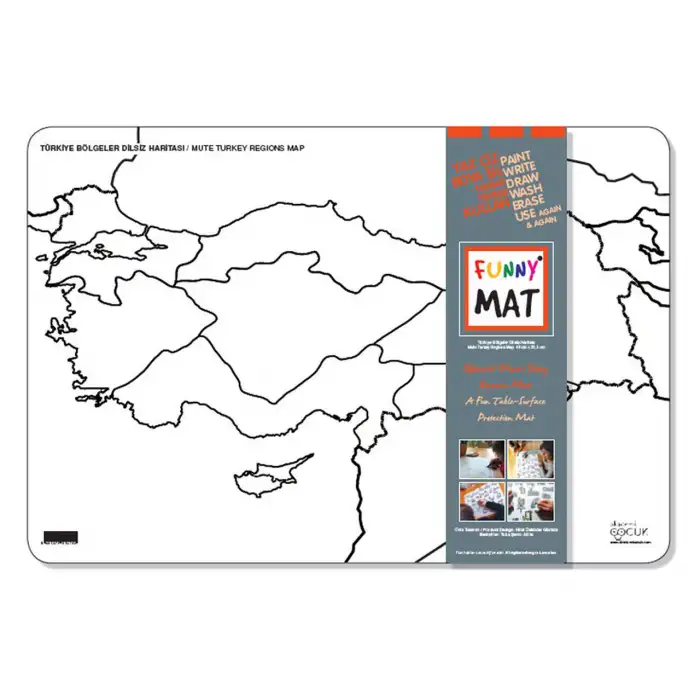 Funny Mat Türkiye Bölgeler Dilsiz Haritası 33,5x48cm
