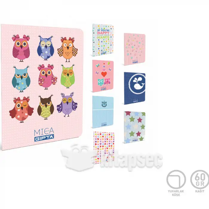 GIPTA OFSET MICA TEL DİKİŞLİ PP KAPAK A4 100 YP. ÇİZGİLİ DEFTER