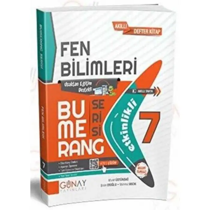 Günay Yayınları 7. Sınıf Fen Bilimleri Bumerang Serisi Etkinlikli Akıllı Defter
