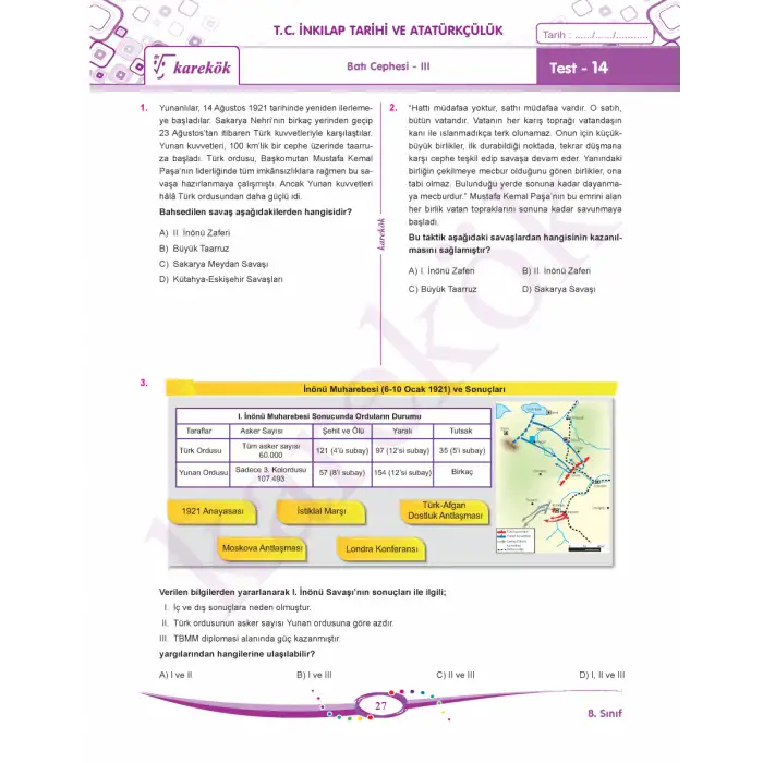 Karekök LGS 8.Sınıf Tüm Dersler Soru Bankası