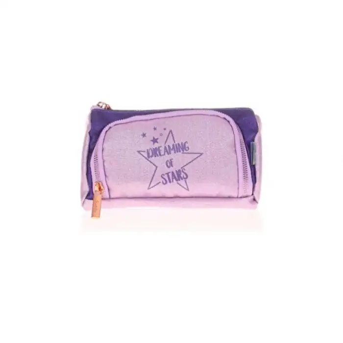 KAUKKO SPARKLE PLUMP KALEM ÇANTASI MOR K2524