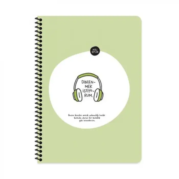 KESKİN DEFTER HİSLİ ŞEYLER STİCKERLİ DİNLENMEK İSTİYORUM A4 SPİRALLİ 80 YP. ÇİZGİLİ 500509