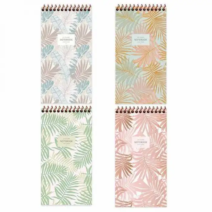 KESKİN DEFTER LA PLUME LEAVES 10x19 KARTON KAPAK SPİRALLİ 80 YP. ÇİZGİLİ 385260