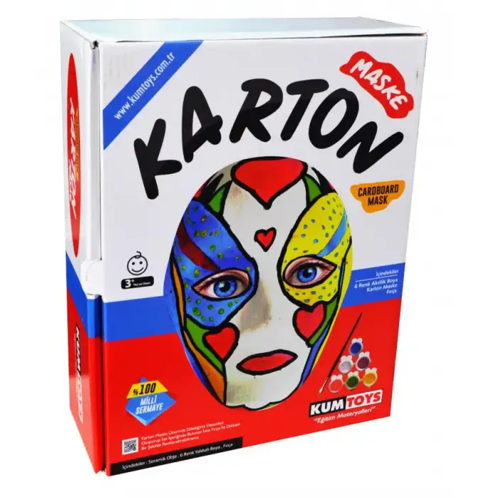 KUMTOYS KARTON MASKE BOYAMA SETİ KUTULU