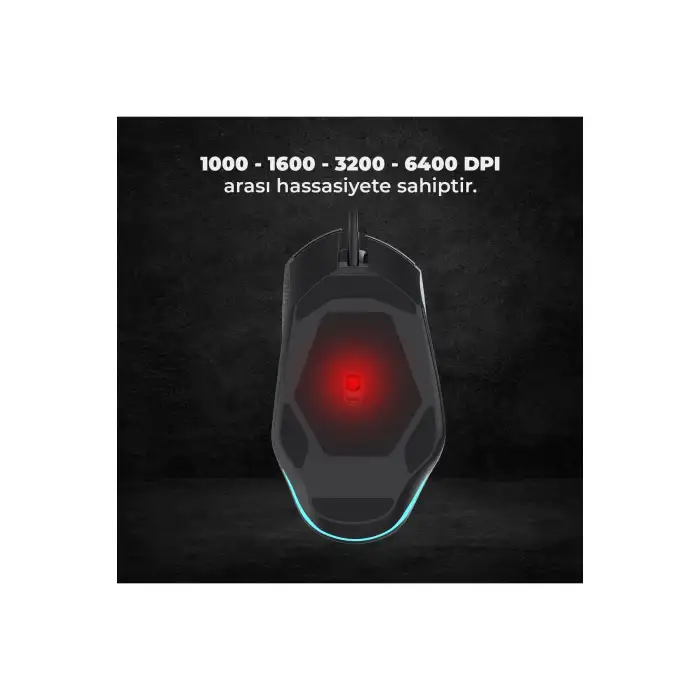LENOVO LECOO MG1101 6400 DPI 8 TUŞLU KABLOLU RGB LED AYDINLATMALI