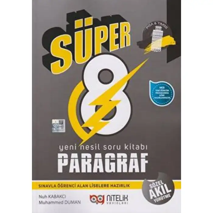 NİTELİK 8.SINIF YENİ NESİL SÜPER PARAGRAF SORU KİTABI
