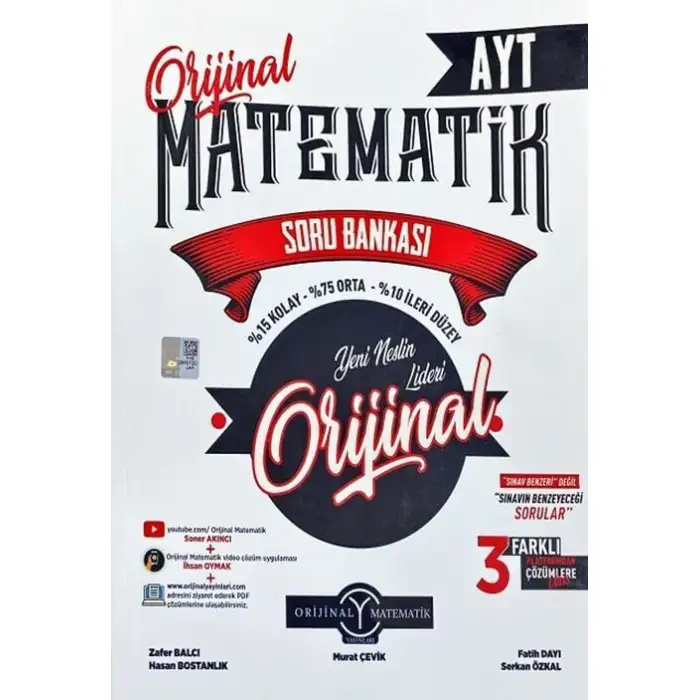 Orijinal Yayınları AYT Orijinal Matematik Soru Bankası