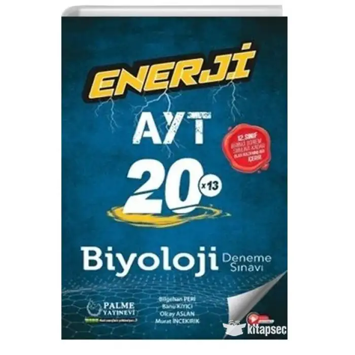 Palme Enerji Ayt Biyoloji 20 Deneme Sınavı (12 Sınıf 1 Dönem)
