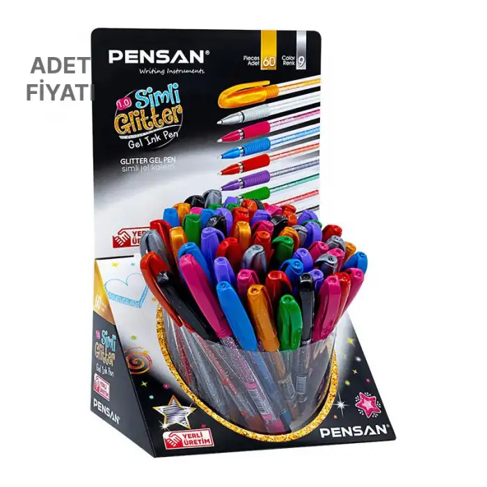PENSAN 2800 KRŞ 6-LI JELY GLITTER SİMLİ JEL KALEM