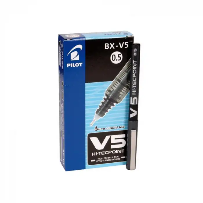 PİLOT V5 HI-TECHPOINT SİYAH KALEM (J)