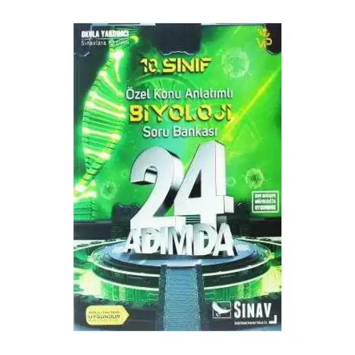 SINAV 10. SINIF BİYOLOJİ 24 ADIMDA ÖZEL KONU ANLATIMLI SORU BANKASI (YENİ)