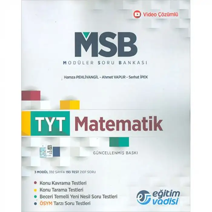 TYT Matematik Modüler Soru Bankası Video Çözümlü Eğitim Vadisi Yayınları