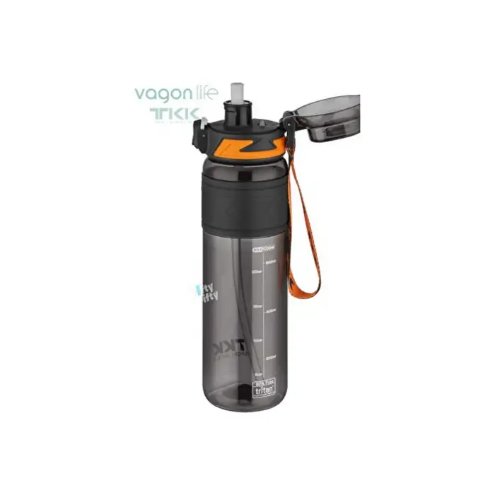 VAGONLİFE T1020 TKK PİPETLİ SÜZGEÇLİ TRİTAN MATARA SİYAH 1000ml