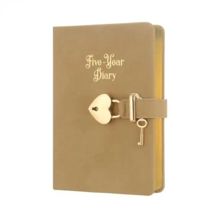 VJ VİCTORİAS JOURNALS 5 YILLIK TARİHSİZ AJANDA KİLİTLİ BEJ 5522