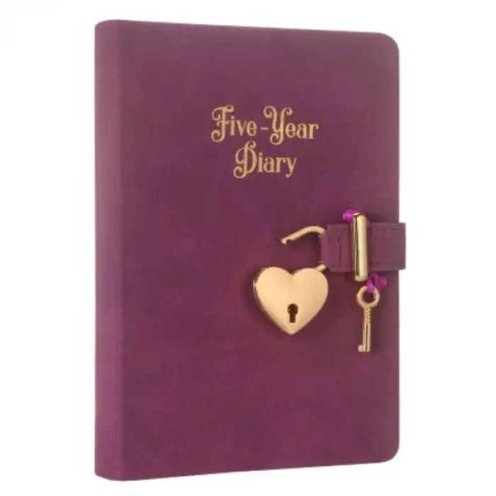 VJ VİCTORİAS JOURNALS 5 YILLIK TARİHSİZ AJANDA KİLİTLİ MOR 5521