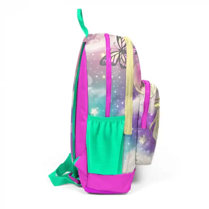 CORAL HIGH KIDS PEMBE SU YEŞİLİ UNICORNLU KIZ DESENLİ DÖRT BÖLMELİ OKUL SIRT ÇANTASI 23733