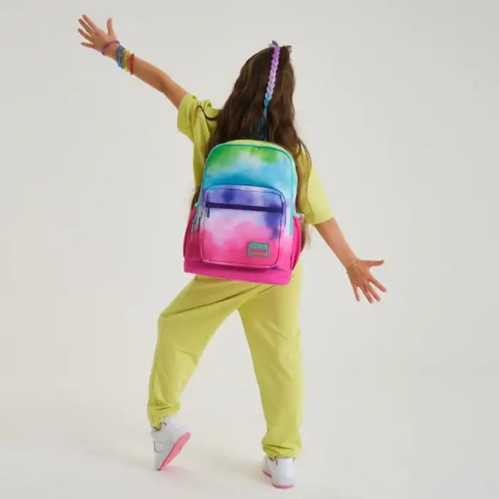 CORAL HIGH KIDS RENKLİ BATİK DESENLİ DÖRT BÖLMELİ OKUL SIRT ÇANTASI 23739