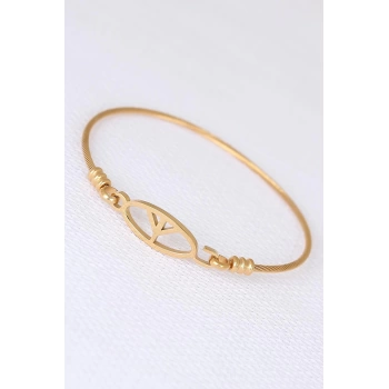 Gold Metal Çelik Figürlü Erkek Kelepçe Bileklik - TJ-EB1891