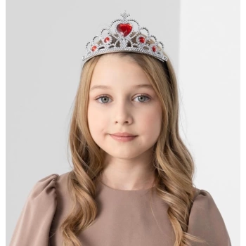 Nessiworld Kalp Taşlı Kırmızı Renk Karlar Ülkesi Elsa Anna Frozen Tacı