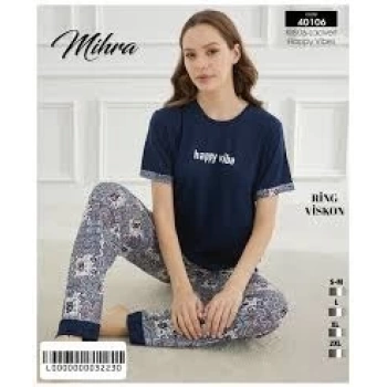 Mihra 40106 Kadın Kısa Kol Pijama Takımı