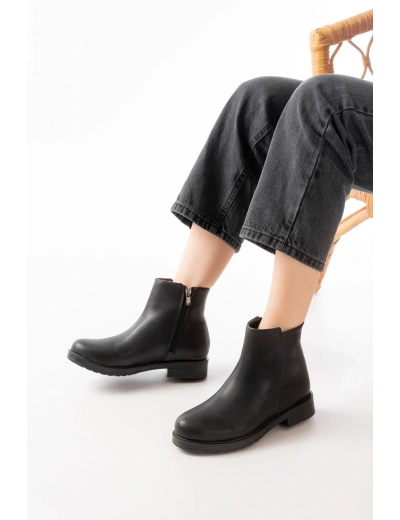 165-204 Siyah Fermuarlı Günlük Kadın Bot