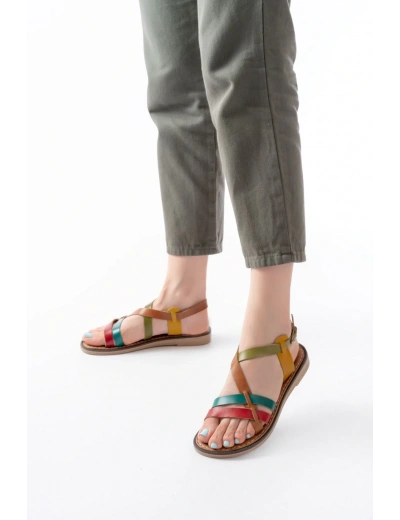 205-05 Multi Ortopedik Hakiki Deri Kadın Sandalet