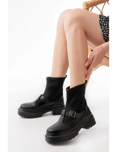 236-2034 Siyah Streç Günlük Kadın Bot