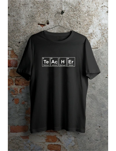 24 Kasım Öğretmenler Günü Baskılı Özel T-shirt - Siyah