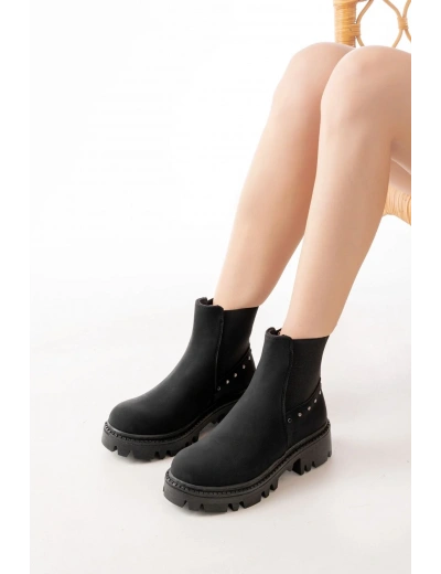 868-2005 Siyah Zümrüt Lastikli Günlük Kadın Bot