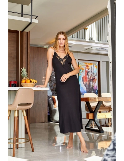 Aqua 25164 Dantelli Yırtmaç Detay Gecelik