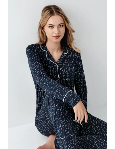 Arnetta 3430-S Kadın Gömlek Yaka Pijama Takımı