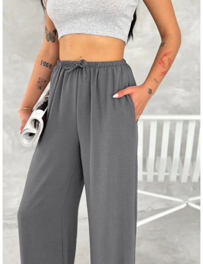 Ayrobin Oversize Kadın Pantalon - Füme