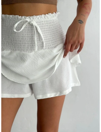 Ayrobin Şortlu Etek - Beyaz
