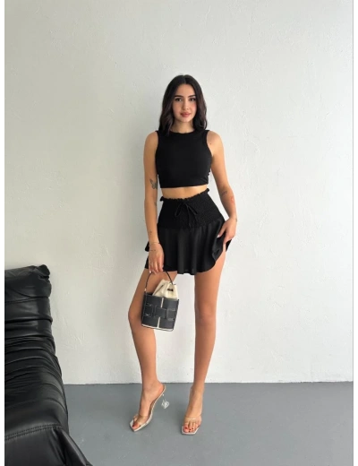 Ayrobin Şortlu Etek - Siyah