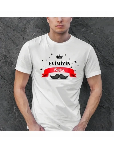 Babalar Günü Hediye Baba Temalı Baskılı Oversize Bisiklet Yaka T-shirt - Beyaz