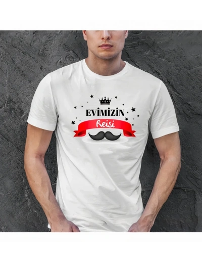 Babalar Günü Hediye Baba Temalı Baskılı Oversize Bisiklet Yaka T-shirt - Beyaz