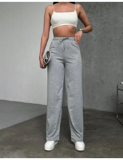 Basic İki İplik Eşofman Pantolon - Gri