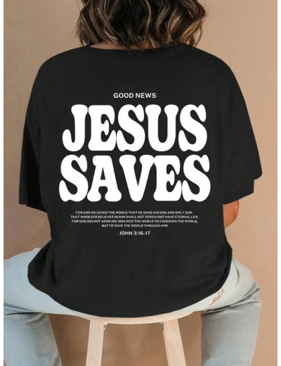 Baskılı Kadın T-shirt - Siyah