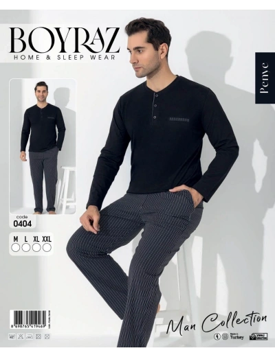 Boyraz 0404 Erkek Uzun Kol Pijama Takımı
