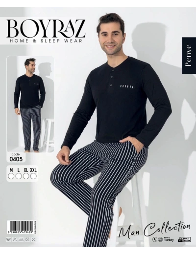 Boyraz 0405 Erkek Uzun Kol Pijama Takımı