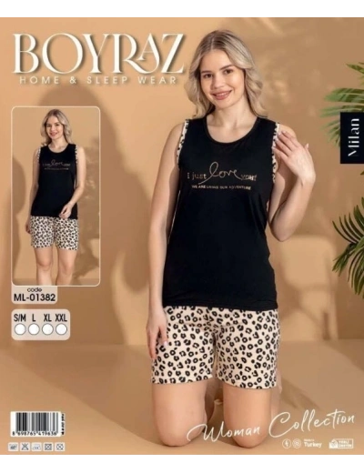 Boyraz ML-01382 Kadın Sıfır Kol Şort Takım