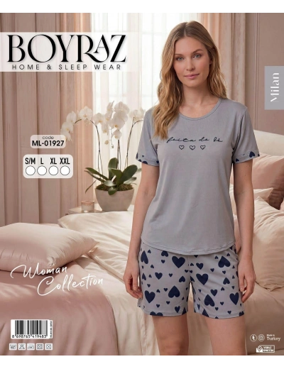 Boyraz ML-01927 Kadın Milan Kısa Kol Şortlu Takım