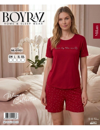 Boyraz ML-01931 Kadın Milan Kısa Kol Şortlu Takım